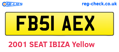 FB51AEX are the vehicle registration plates.