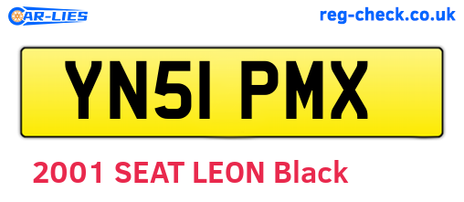 YN51PMX are the vehicle registration plates.