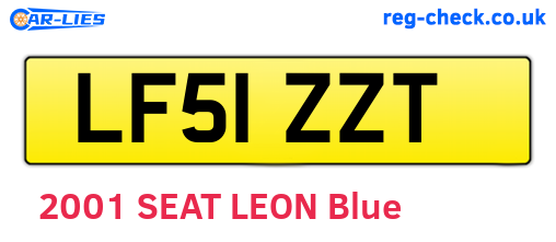 LF51ZZT are the vehicle registration plates.
