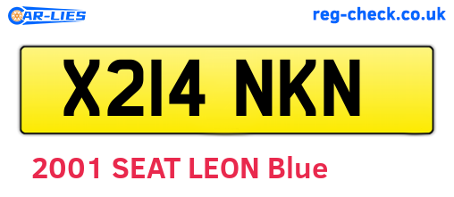 X214NKN are the vehicle registration plates.