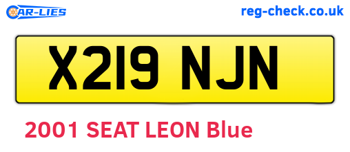 X219NJN are the vehicle registration plates.