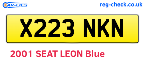 X223NKN are the vehicle registration plates.