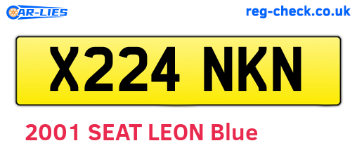 X224NKN are the vehicle registration plates.