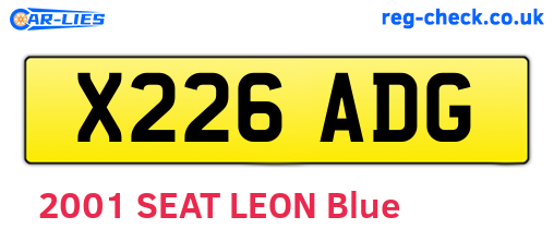 X226ADG are the vehicle registration plates.