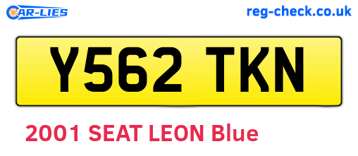 Y562TKN are the vehicle registration plates.