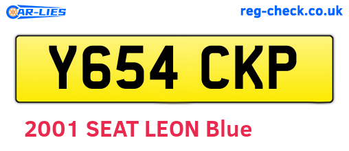 Y654CKP are the vehicle registration plates.