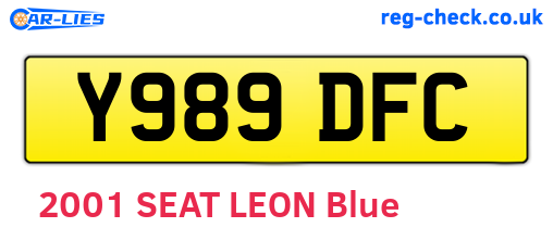 Y989DFC are the vehicle registration plates.