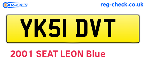 YK51DVT are the vehicle registration plates.
