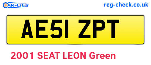 AE51ZPT are the vehicle registration plates.
