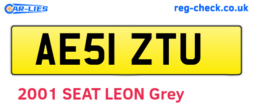 AE51ZTU are the vehicle registration plates.