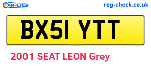 BX51YTT are the vehicle registration plates.