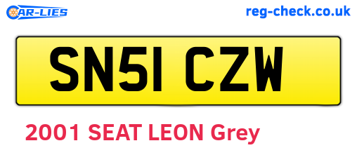 SN51CZW are the vehicle registration plates.