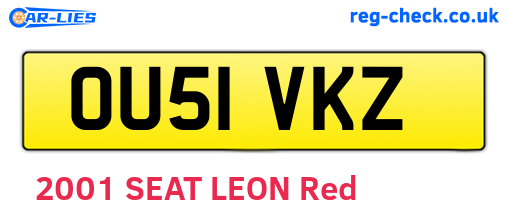 OU51VKZ are the vehicle registration plates.
