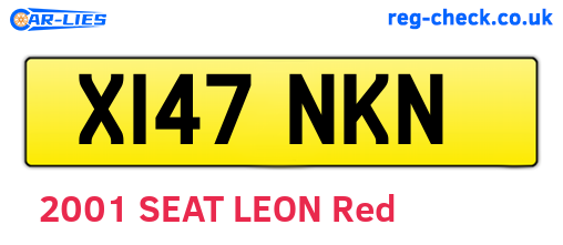 X147NKN are the vehicle registration plates.