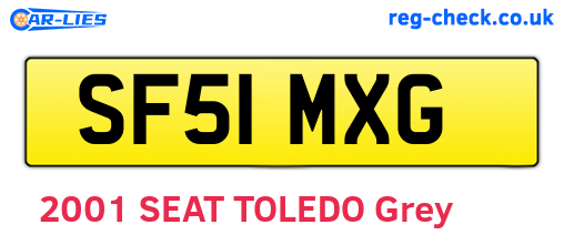 SF51MXG are the vehicle registration plates.
