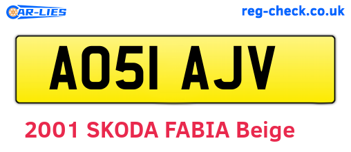 AO51AJV are the vehicle registration plates.