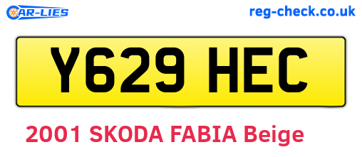 Y629HEC are the vehicle registration plates.