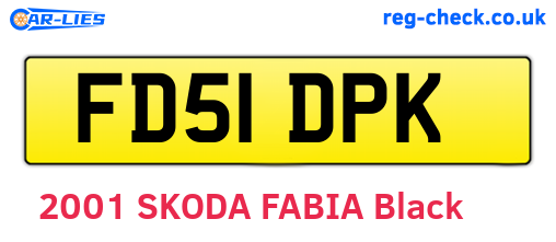 FD51DPK are the vehicle registration plates.