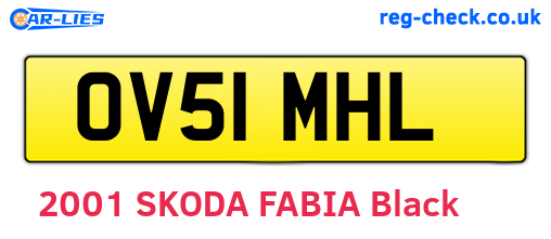 OV51MHL are the vehicle registration plates.