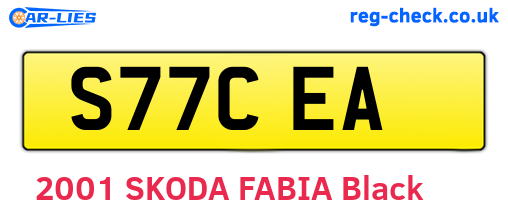 S77CEA are the vehicle registration plates.
