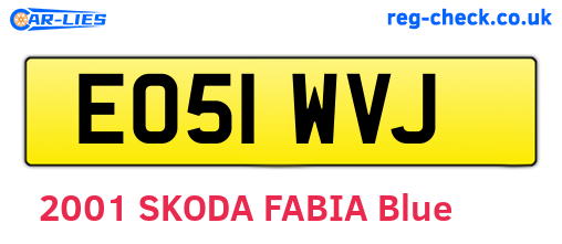 EO51WVJ are the vehicle registration plates.