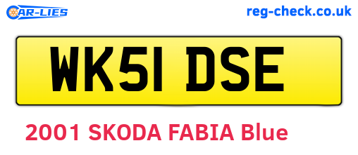 WK51DSE are the vehicle registration plates.