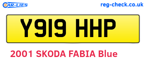 Y919HHP are the vehicle registration plates.