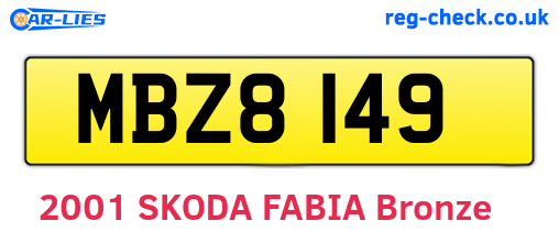 MBZ8149 are the vehicle registration plates.