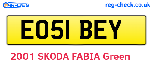 EO51BEY are the vehicle registration plates.