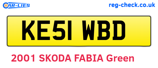 KE51WBD are the vehicle registration plates.