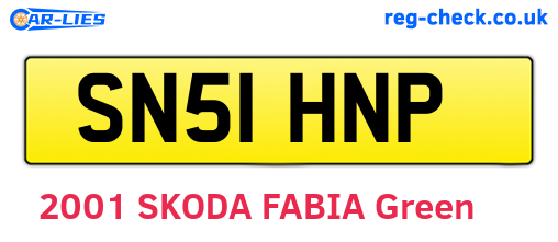 SN51HNP are the vehicle registration plates.