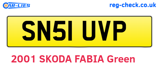 SN51UVP are the vehicle registration plates.