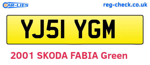 YJ51YGM are the vehicle registration plates.