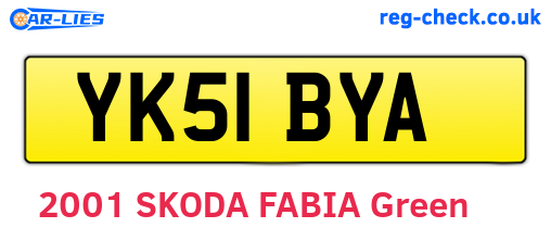 YK51BYA are the vehicle registration plates.