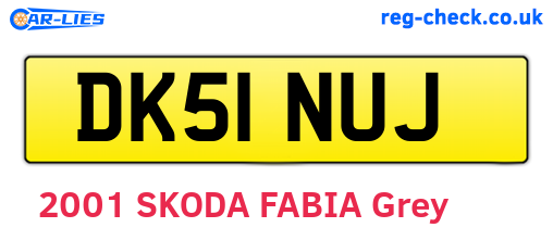 DK51NUJ are the vehicle registration plates.