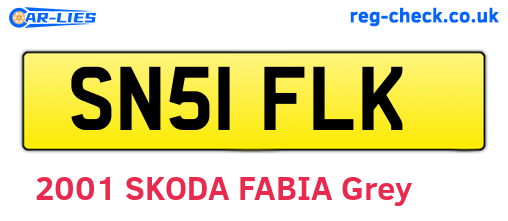 SN51FLK are the vehicle registration plates.