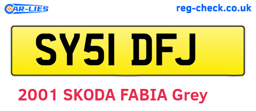 SY51DFJ are the vehicle registration plates.