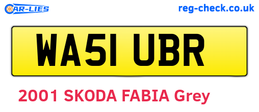 WA51UBR are the vehicle registration plates.