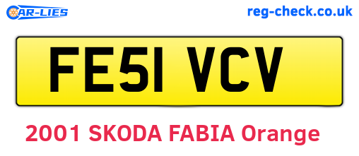 FE51VCV are the vehicle registration plates.