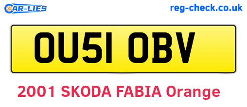 OU51OBV are the vehicle registration plates.