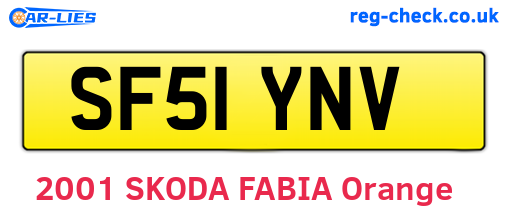 SF51YNV are the vehicle registration plates.
