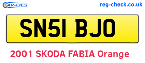 SN51BJO are the vehicle registration plates.