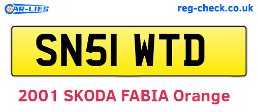 SN51WTD are the vehicle registration plates.