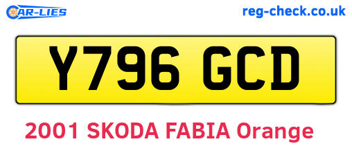 Y796GCD are the vehicle registration plates.
