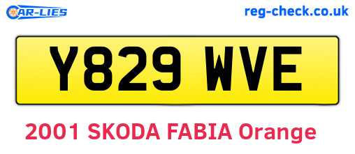 Y829WVE are the vehicle registration plates.