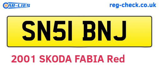 SN51BNJ are the vehicle registration plates.