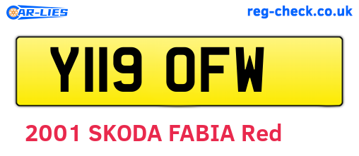 Y119OFW are the vehicle registration plates.