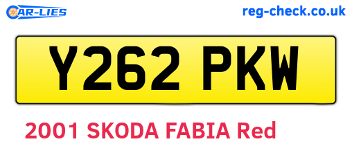 Y262PKW are the vehicle registration plates.