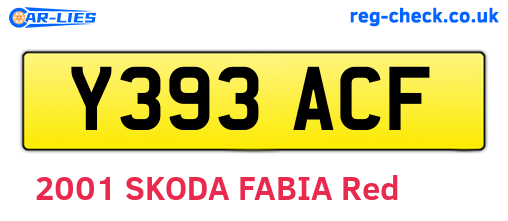 Y393ACF are the vehicle registration plates.