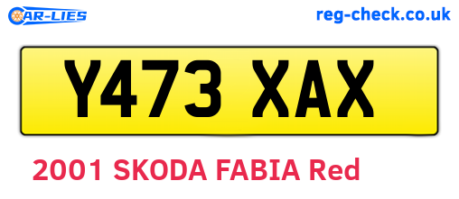 Y473XAX are the vehicle registration plates.